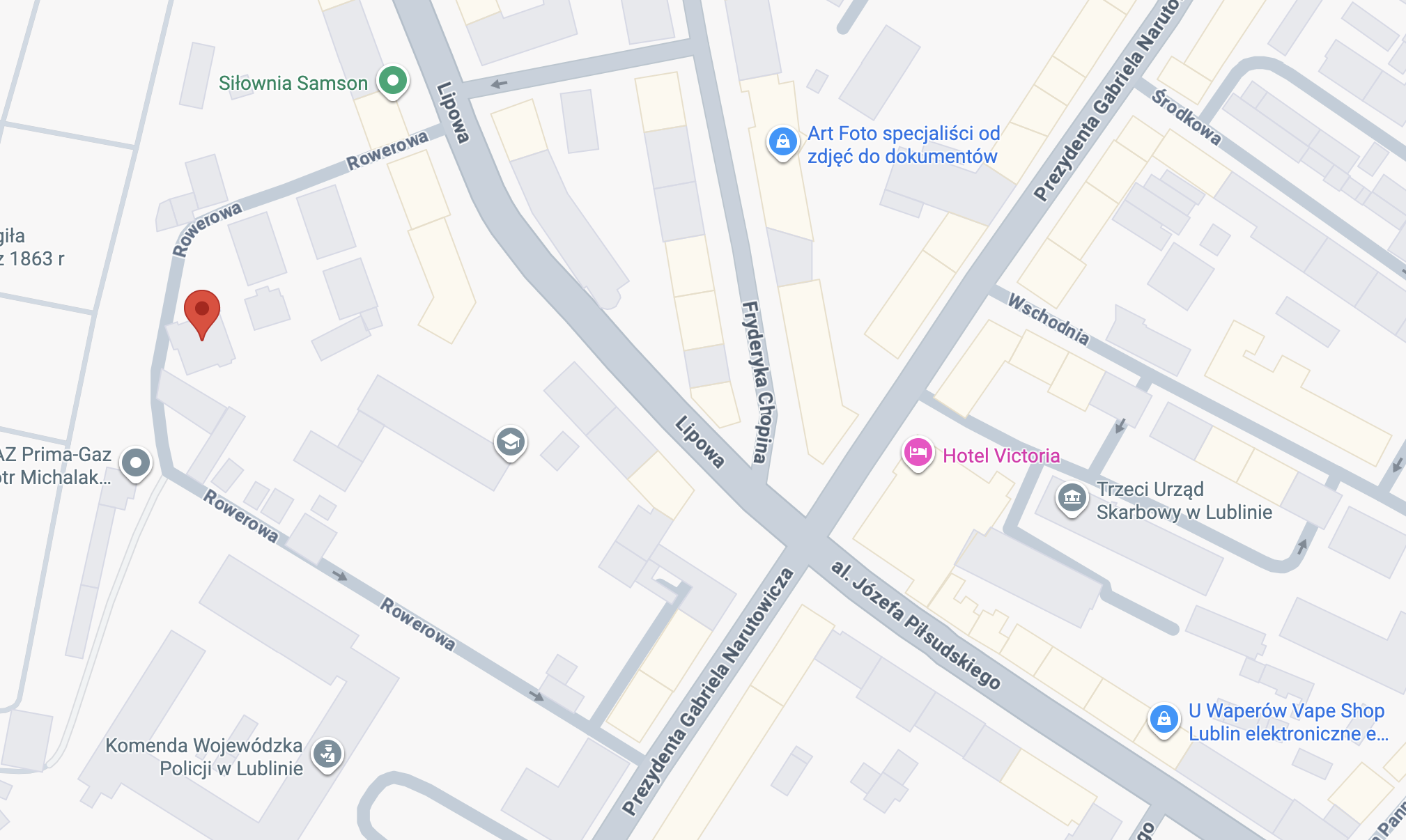 Mapa dojazdu do siedziby S&J Sp. z o.o. przy ul. Rowerowej 13 lok. D w Lublinie